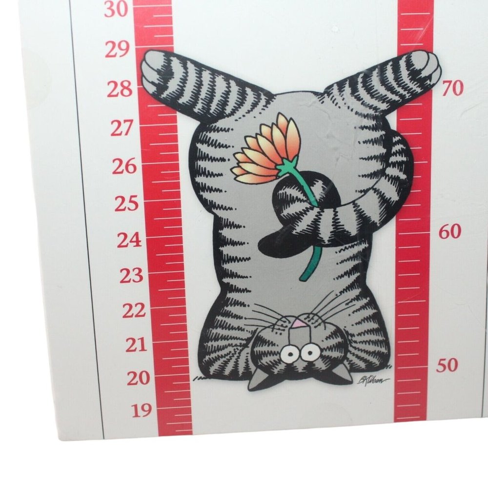 B. Kliban Child Kids Wall Growth Chart White Red Cats Stickers 11" x 48" Sealed - Picture 3 of 9